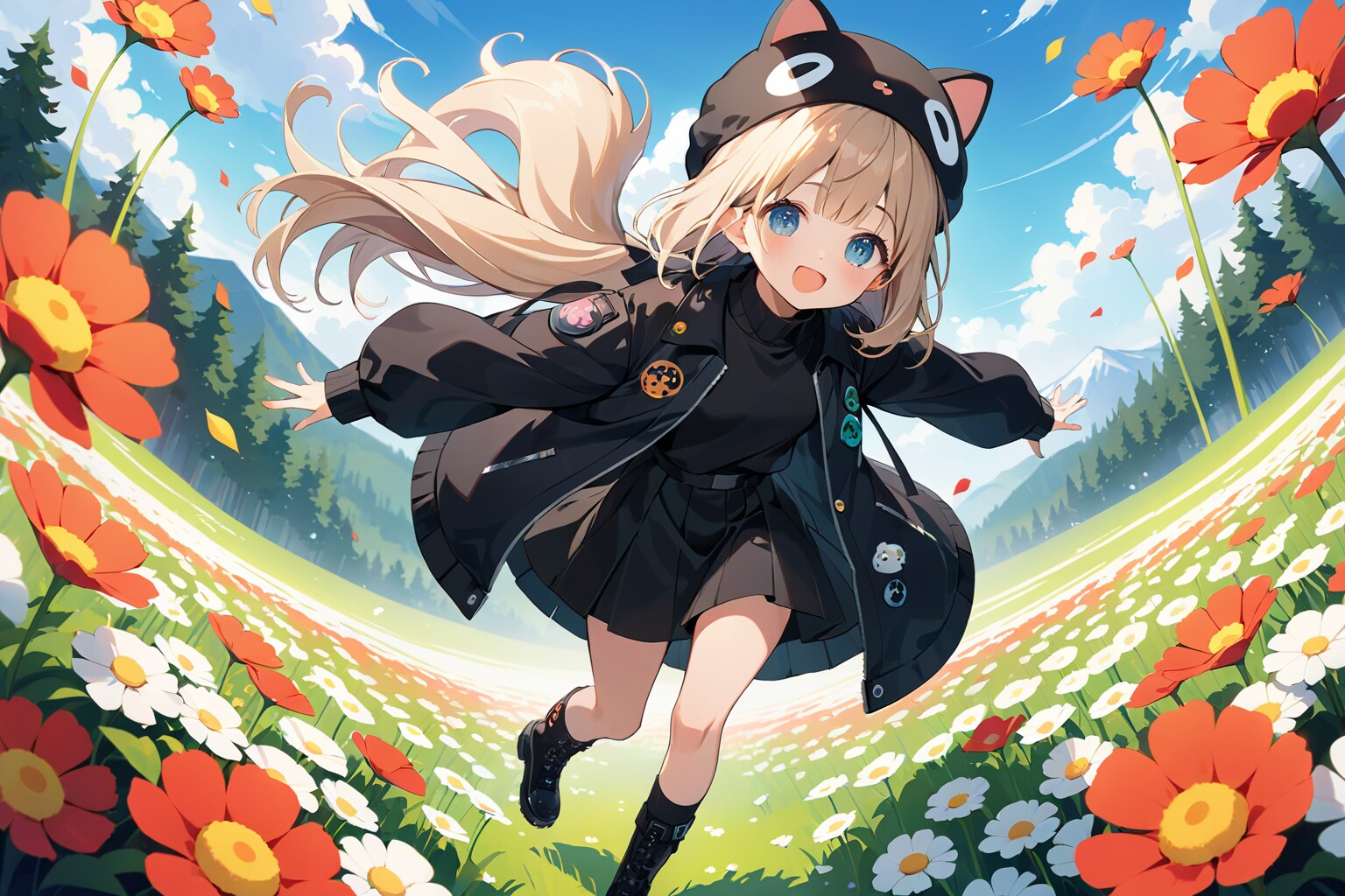 猫幼女と花畑 | の人気AIイラスト・グラビア