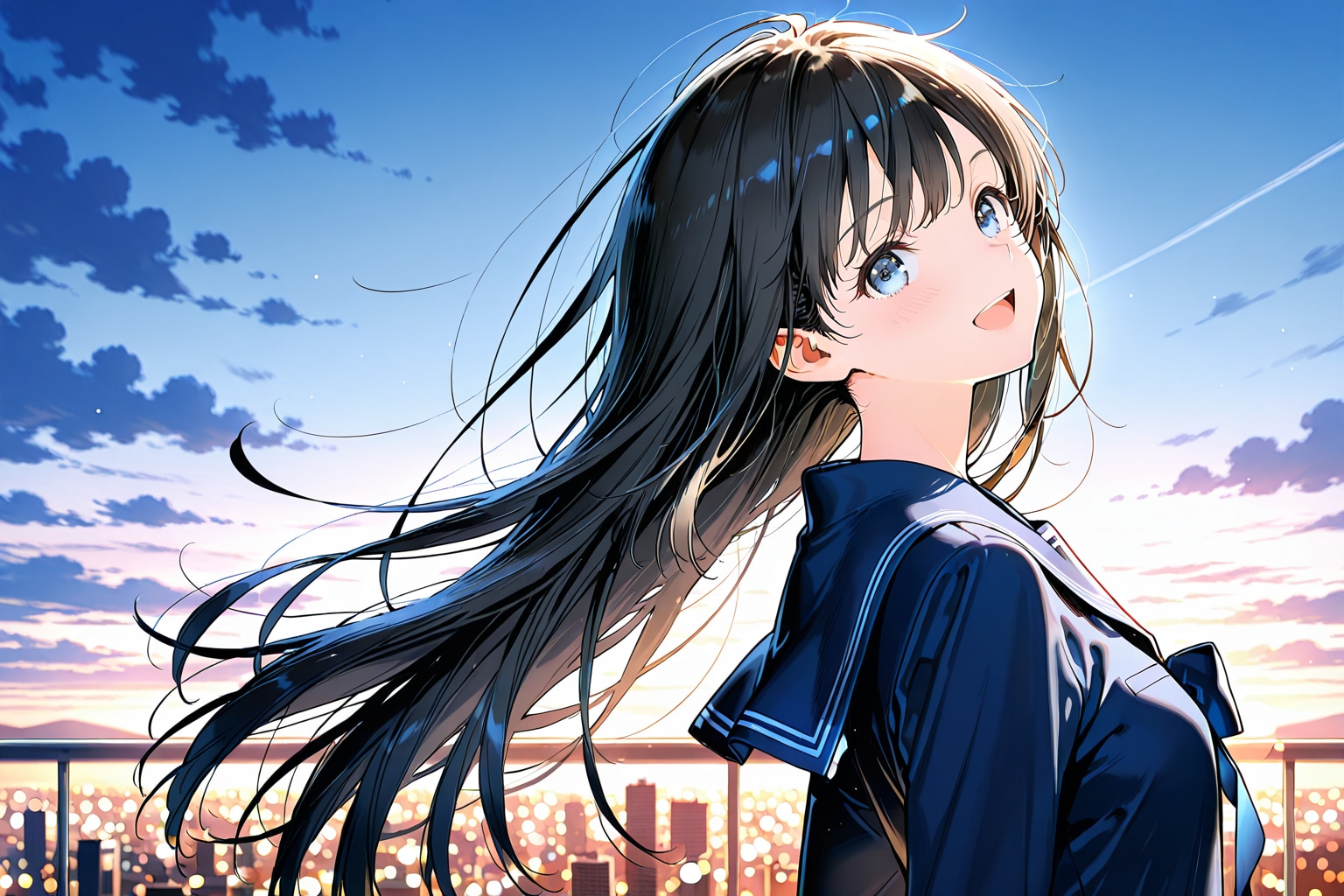 夕陽と美少女(PHOENIX)(3) | の人気AIイラスト・グラビア