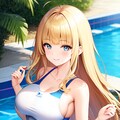 白い競泳水着 2枚目