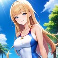 白い競泳水着 4枚目
