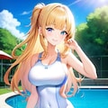 白い競泳水着 3枚目