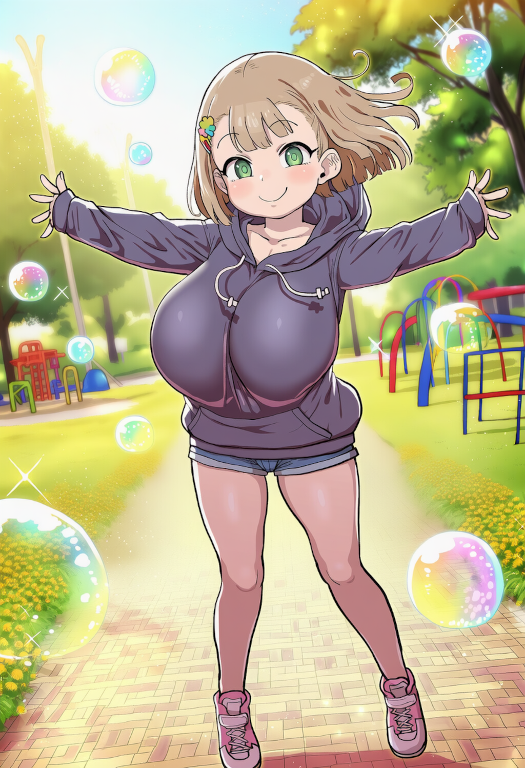公園で遊ぶ