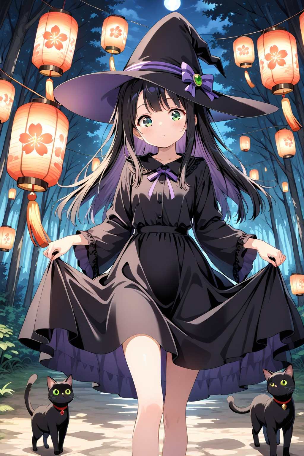 魔女と黒猫 | の人気AIイラスト・グラビア