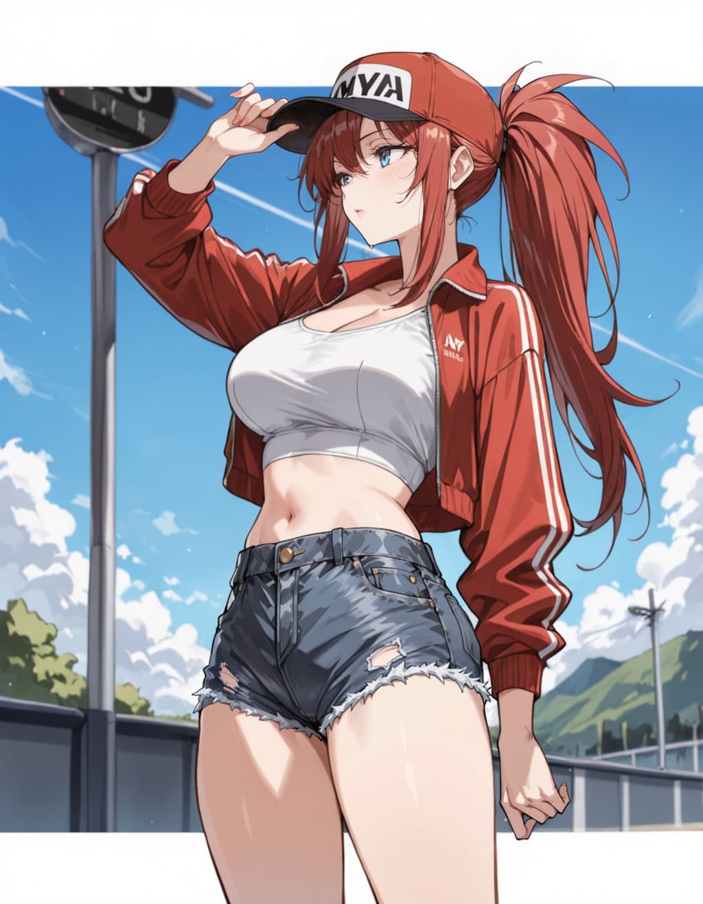 ジャージショートパンツのお姉さん