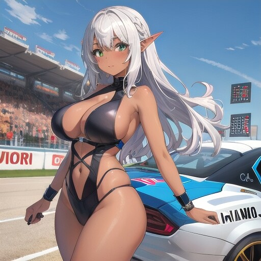 レースクイーン（とダークエルフ）の練習①