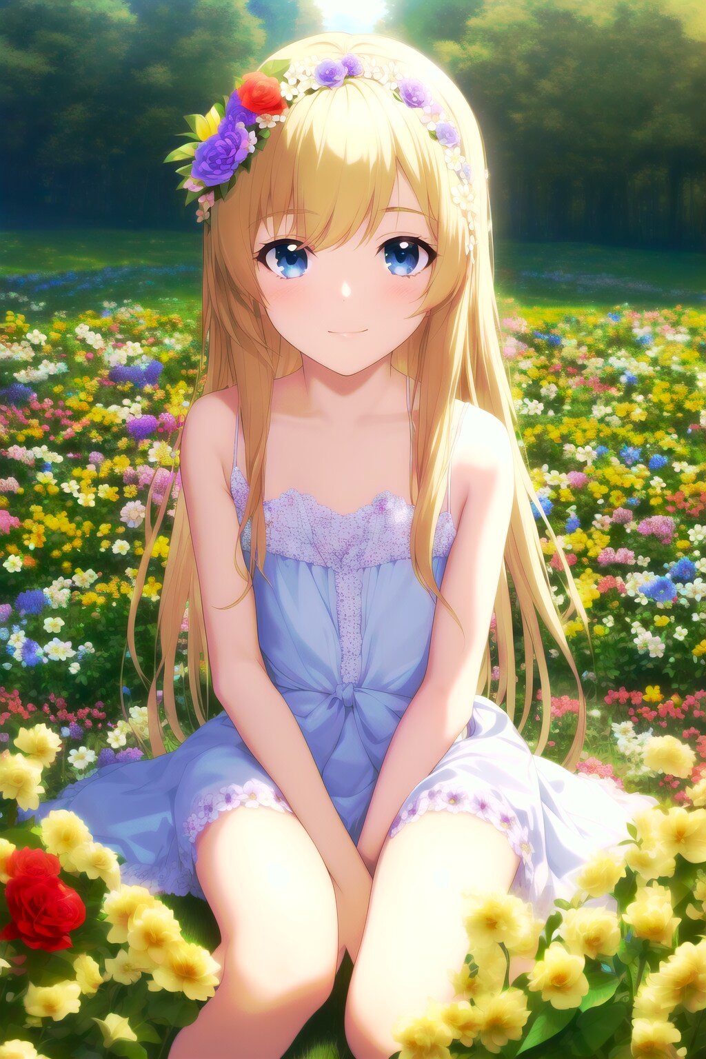 花とブロンド少女 その2 (nai_smea_dynお試し)