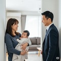 旦那が仕事中、子供預けてカレシと家のあちこちでキスする亜紀さん③そろそろ旦那が帰ってくるから… 4枚目