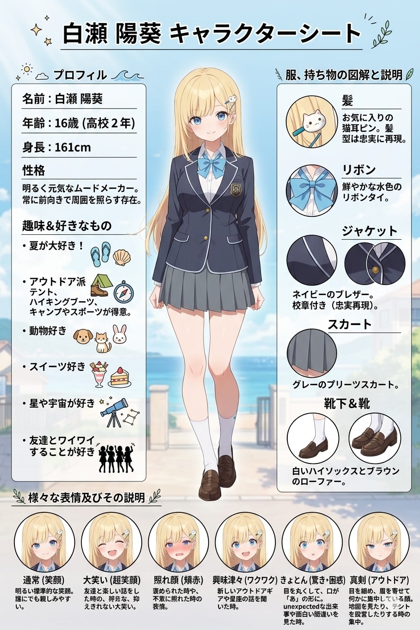 ひまりちゃんのキャラクターシート | の人気AIイラスト・グラビア