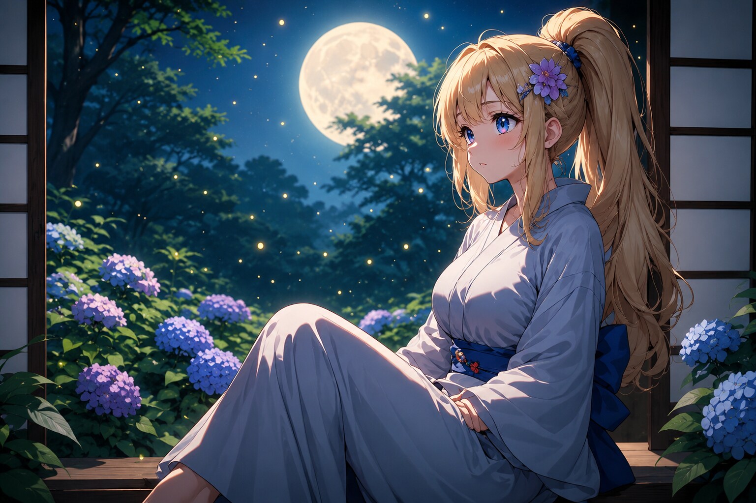 ホタルと月