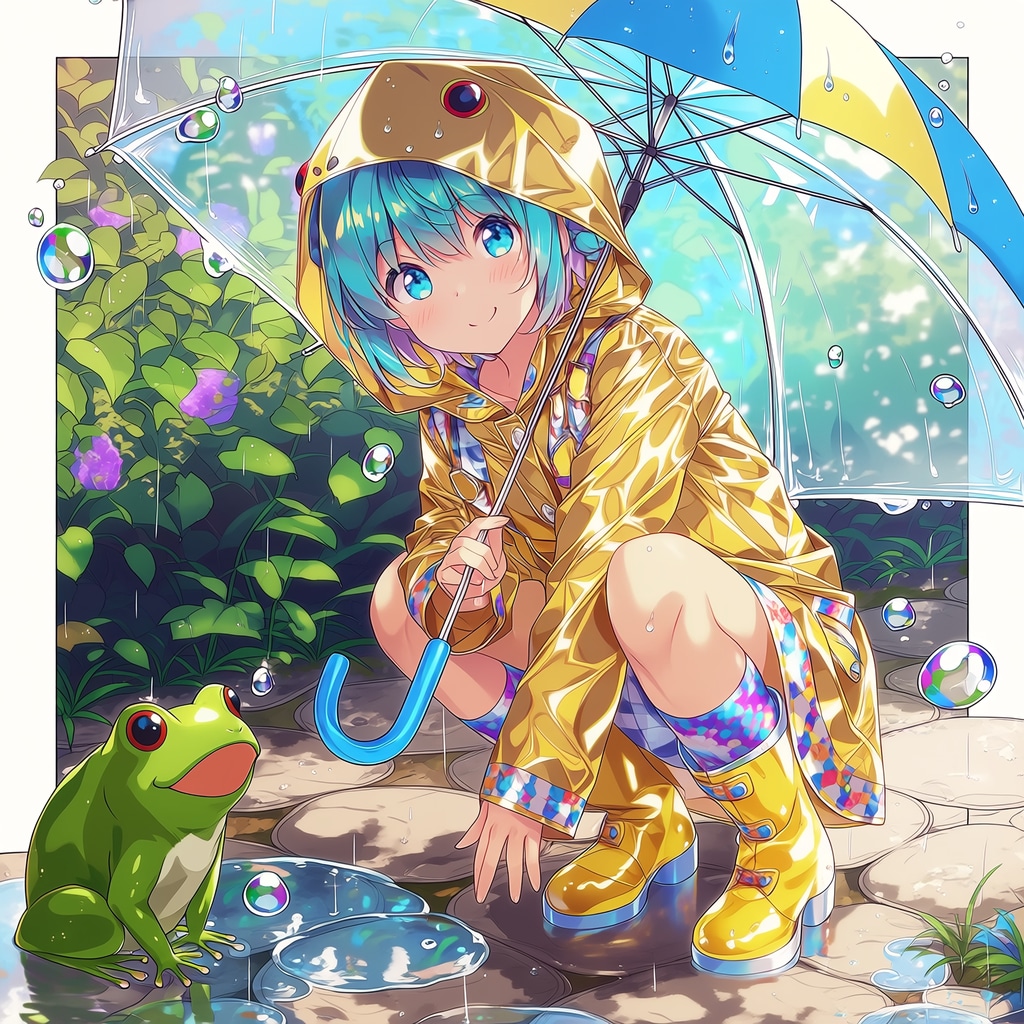 カエルと少女 | の人気AIイラスト・グラビア