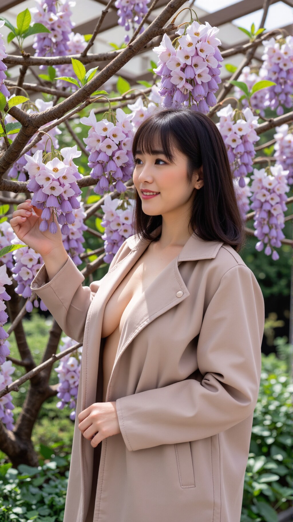 ちょうど目の前に藤棚があって、そっと顔を寄せてみます。胸いっぱい花の香に満たされて⋯w