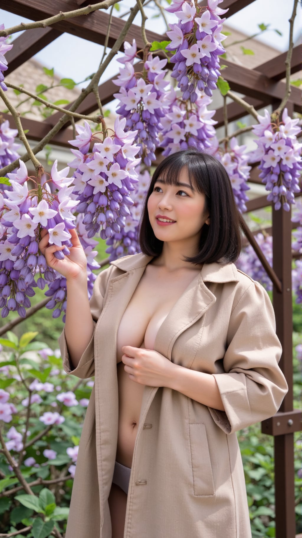 ちょうど目の前に藤棚があって、そっと顔を寄せてみます。胸いっぱい花の香に満たされて⋯w