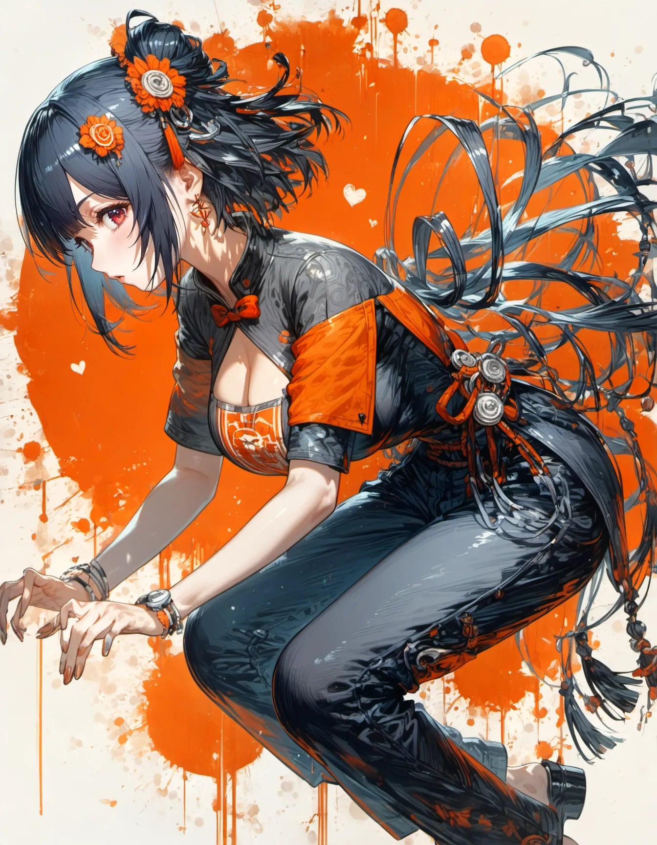 Sleek Movement in Vermillion | の人気AIイラスト・グラビア