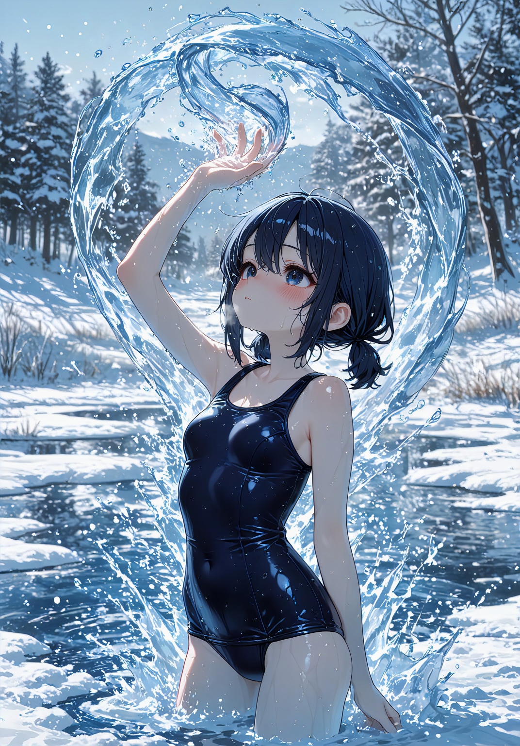 寒中水泳、水魔法つき