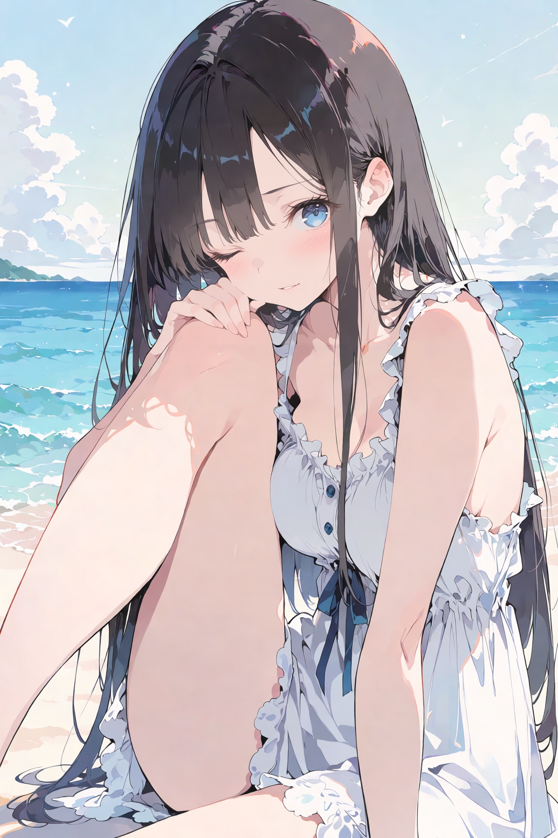白い波と甘い視線