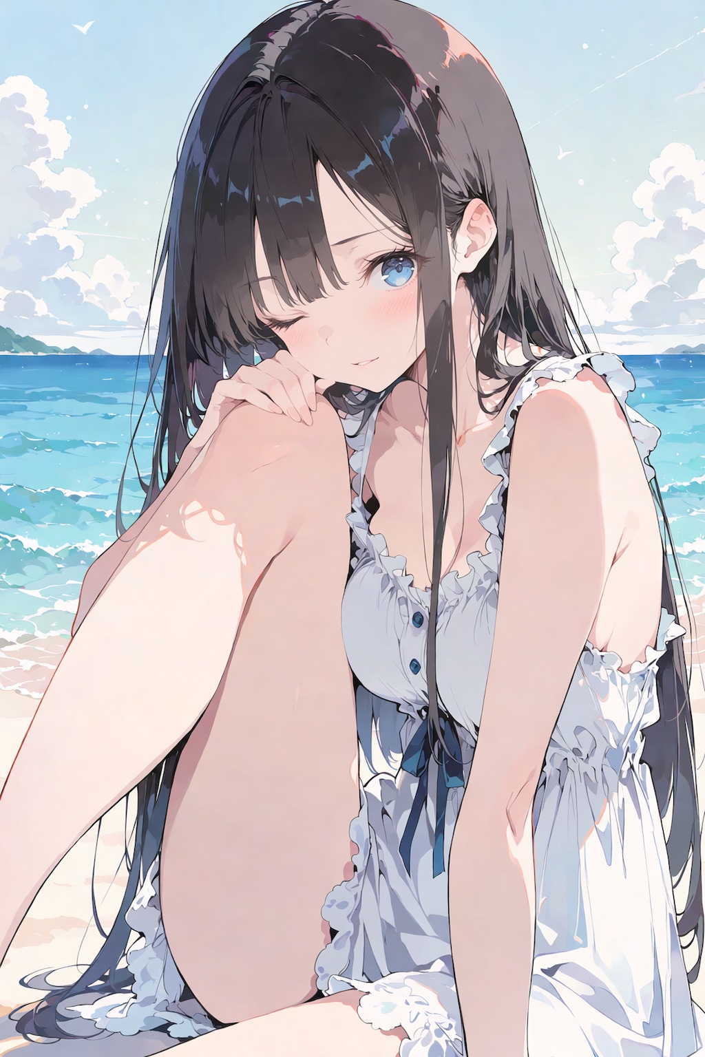 白い波と甘い視線