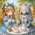 お茶会を楽しむビール缶と小さな女の子 7枚目