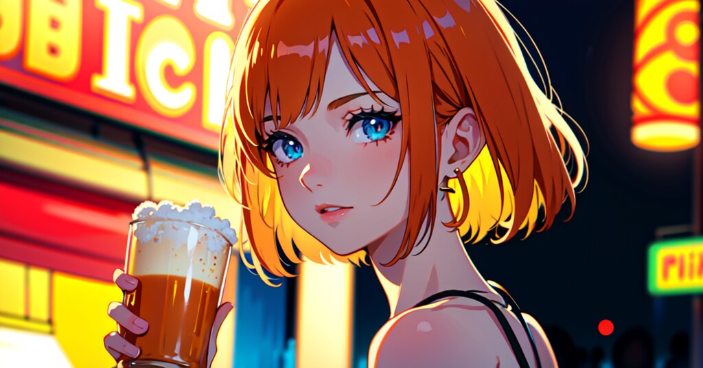 ビアガーデンちゃん（note用ヘッダー畫像）