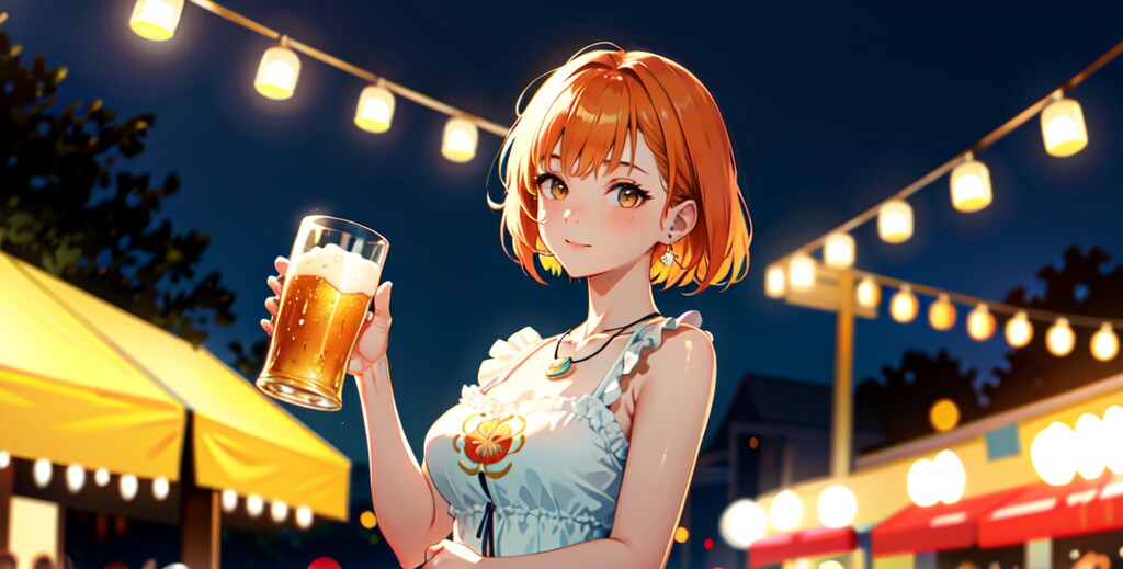 ビアガーデンちゃん（note用ヘッダー畫像）