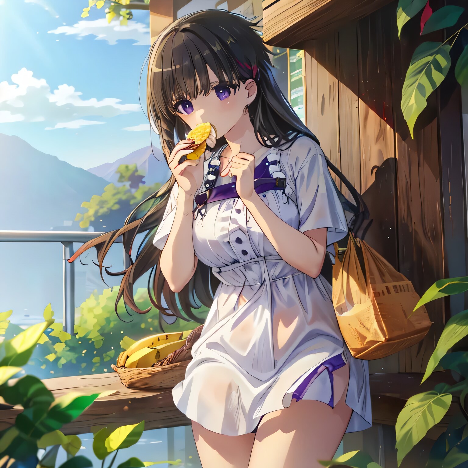 黒髪ロングでワンピースの少女７ | の人気AIイラスト・グラビア