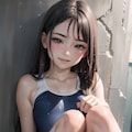 スク水で体育座りの女の子 7枚目