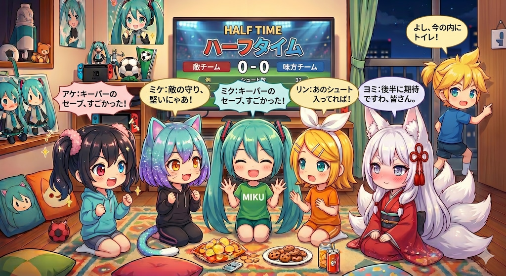 ミクちゃんちでサッカー中継を観よう⚽️