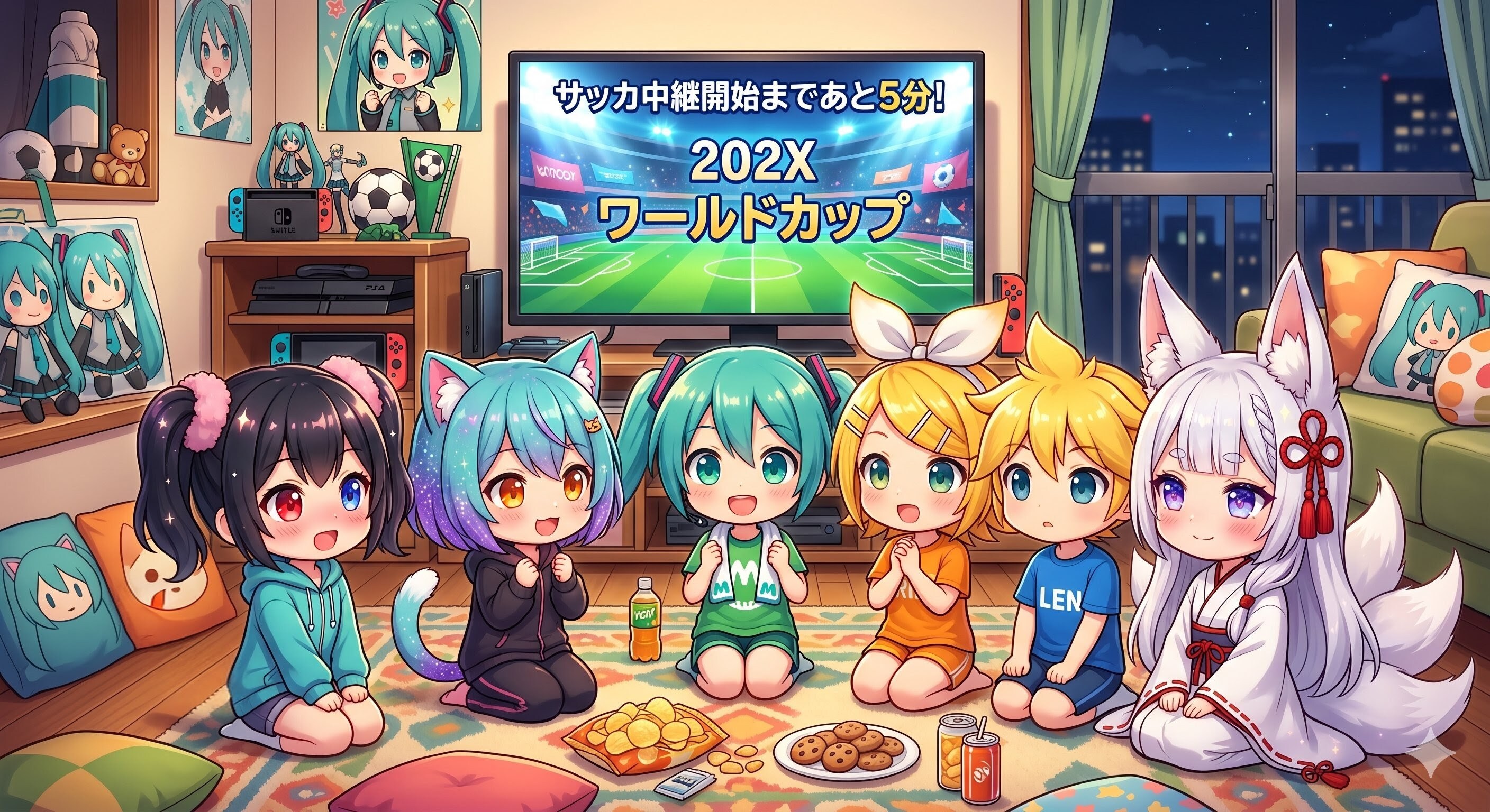 ミクちゃんちでサッカー中継を観よう⚽️