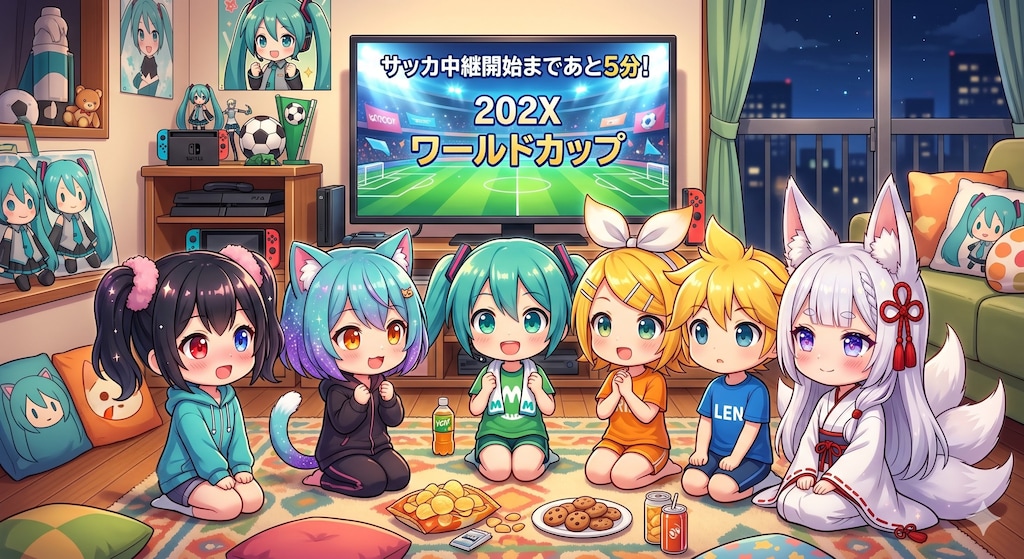 ミクちゃんちでサッカー中継を観よう⚽️