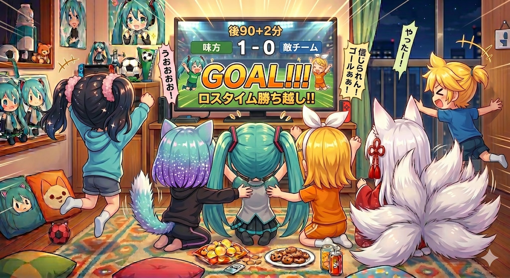 ミクちゃんちでサッカー中継を観よう⚽️