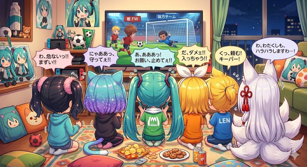ミクちゃんちでサッカー中継を観よう⚽️