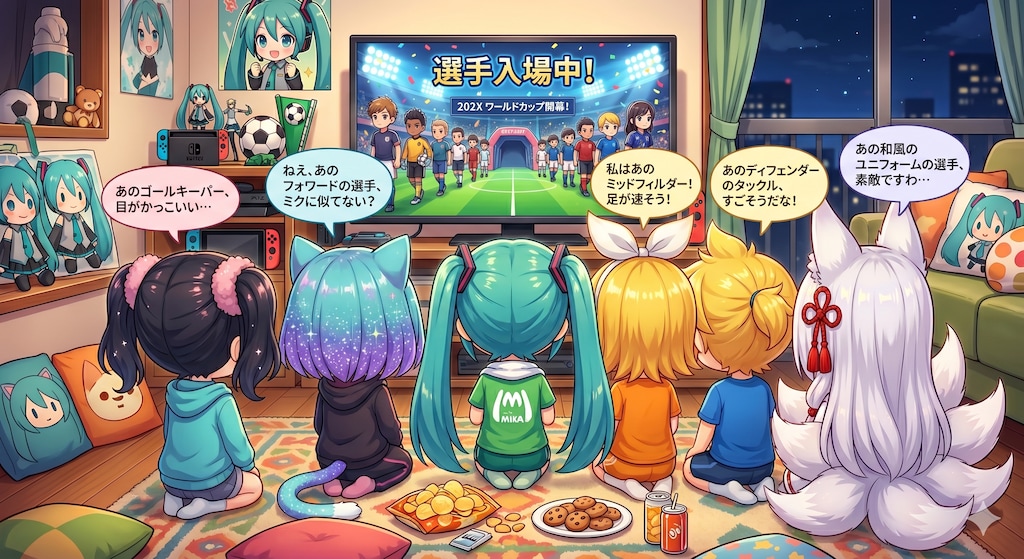 ミクちゃんちでサッカー中継を観よう⚽️