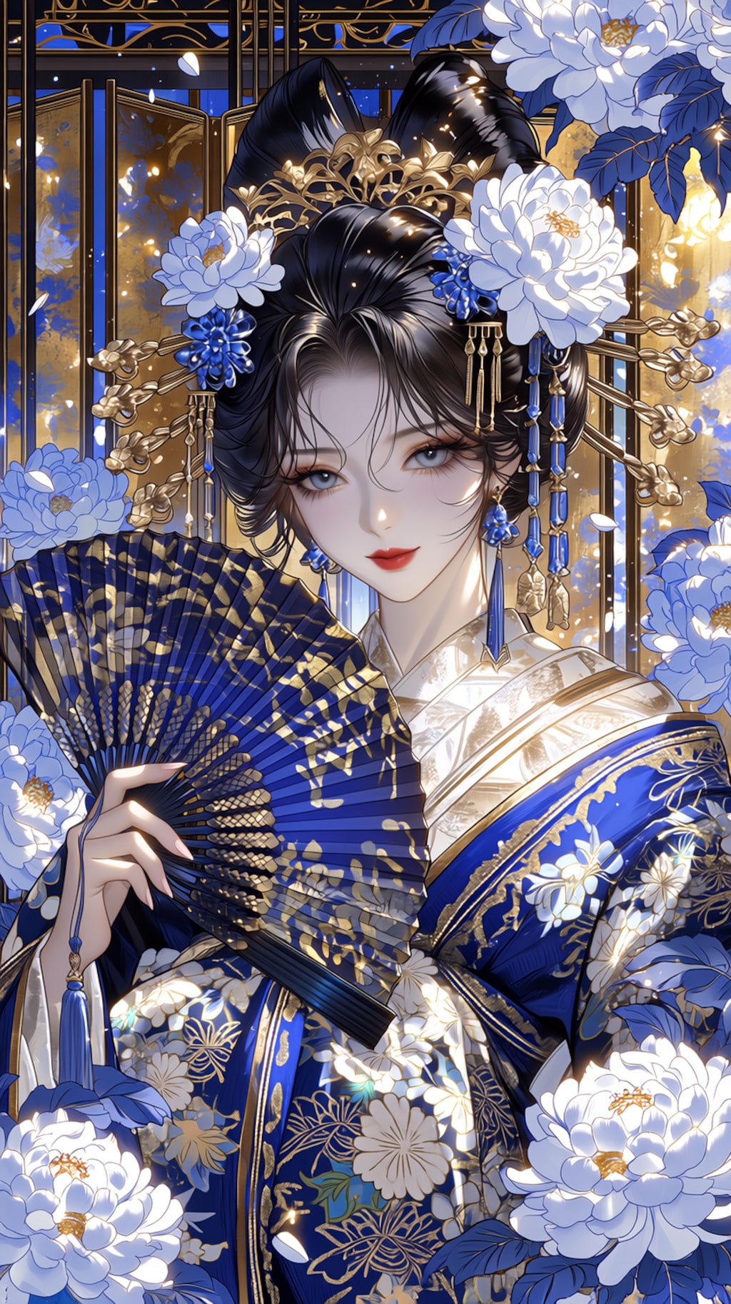 蒼華花魁 — Oiran of the Azure Night