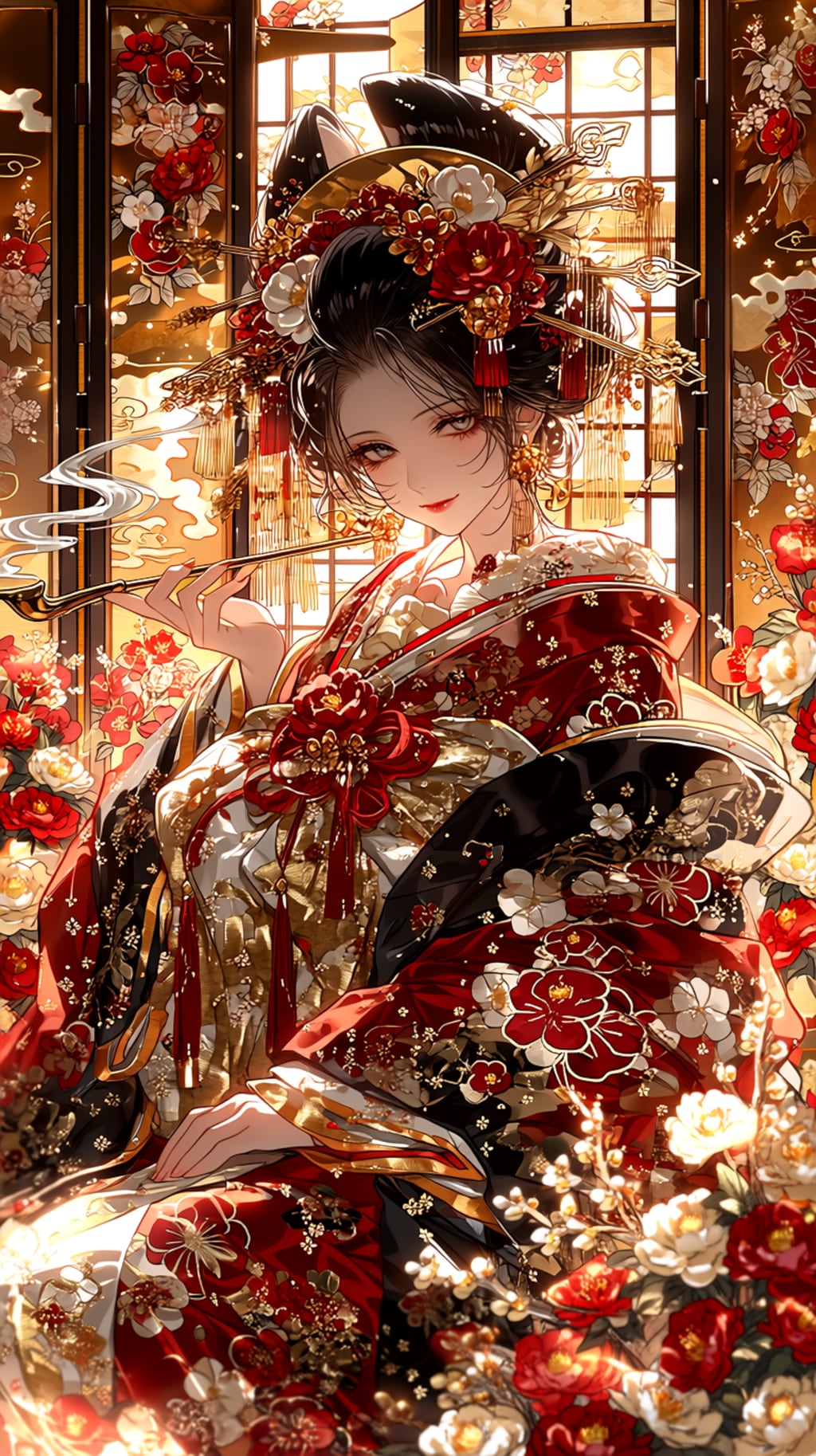 蒼華花魁 — Oiran of the Azure Night