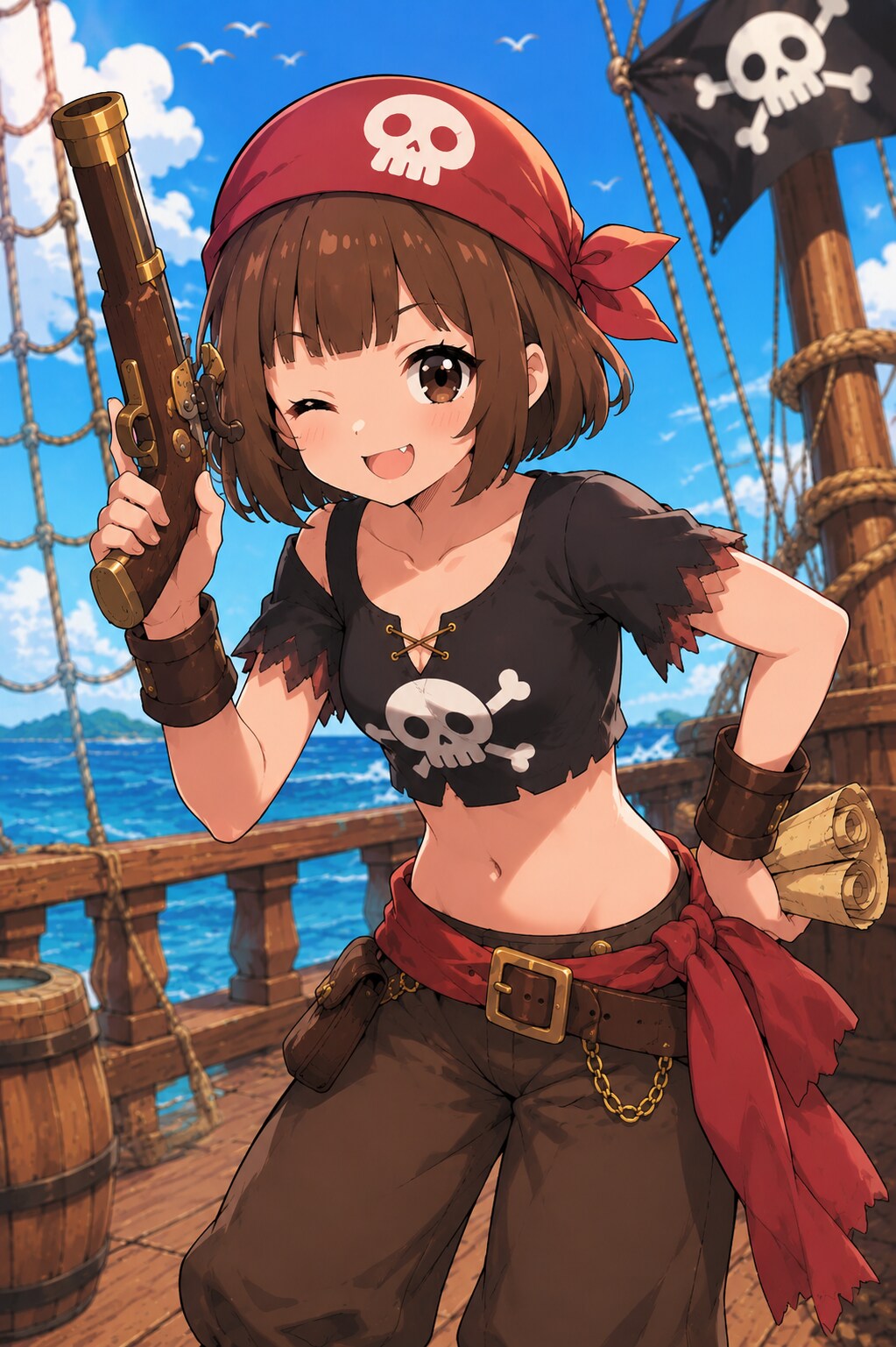 邪神と海賊のコスプレをしたコフィちゃん