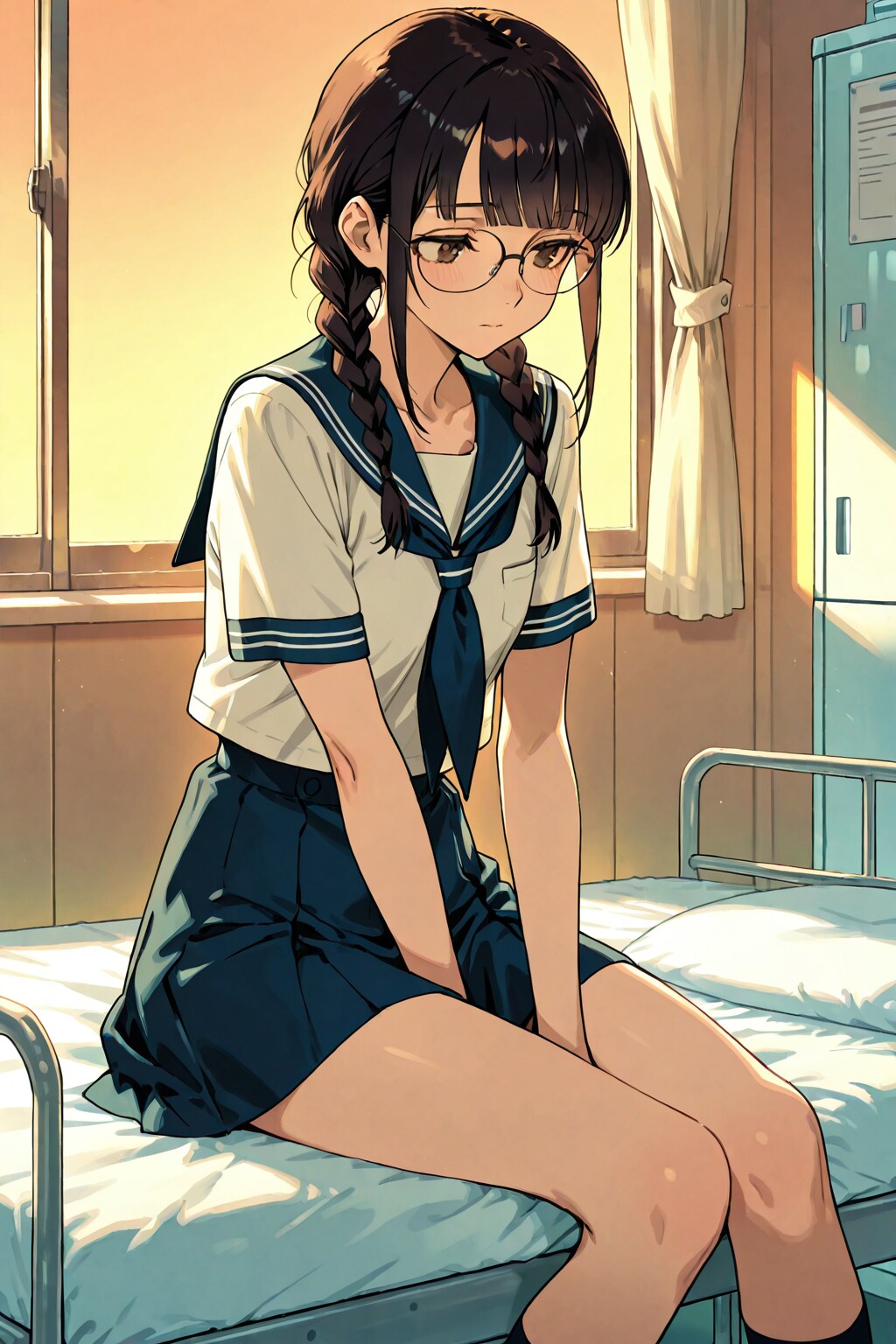 夕暮れの保健室。