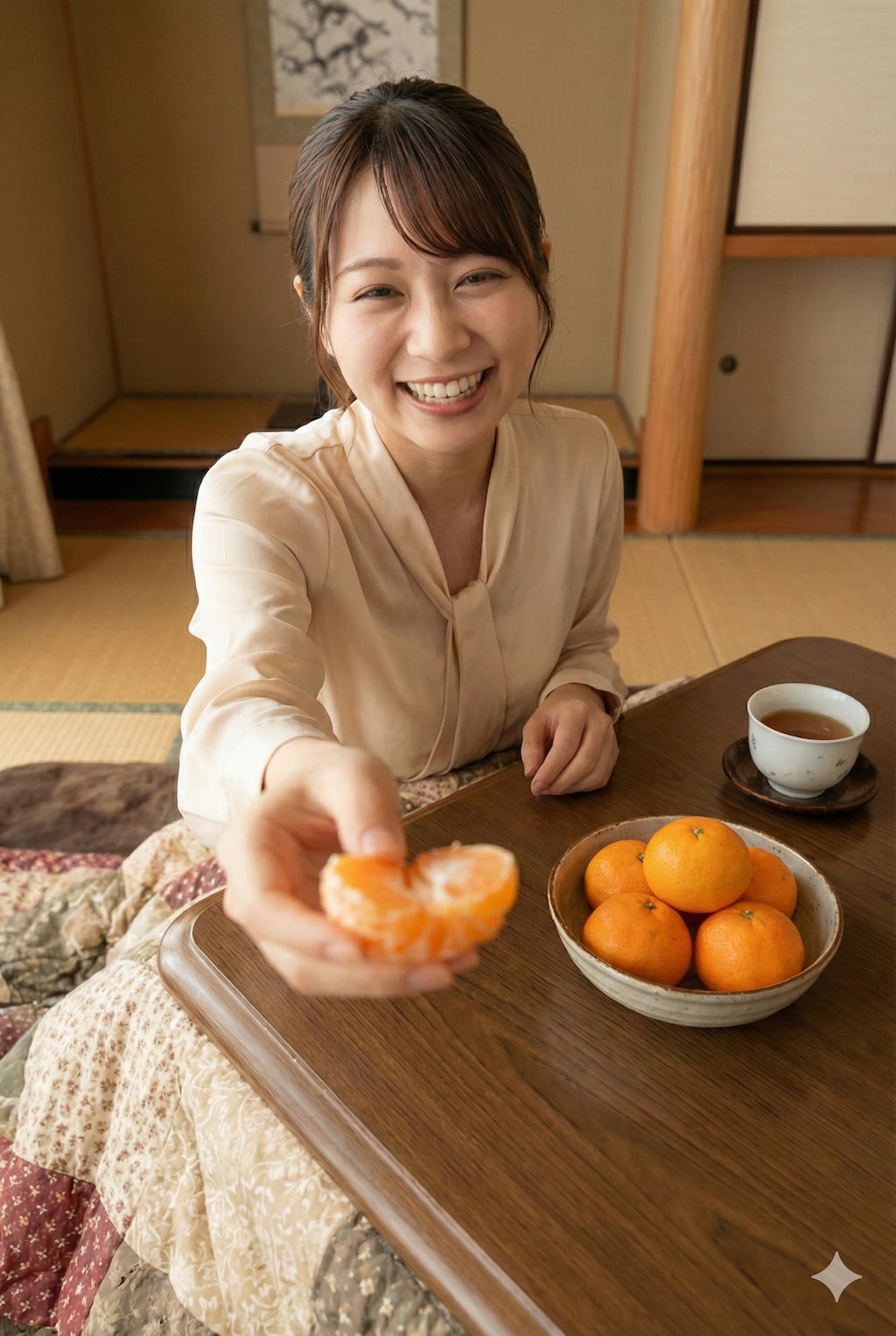 冬の特等席。こたつと蜜柑と、君と。