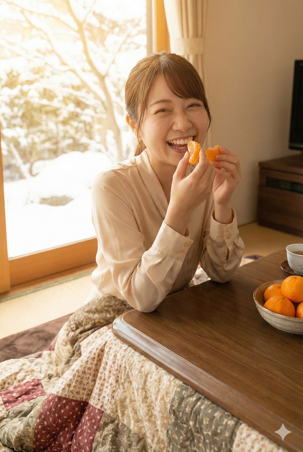 冬の特等席。こたつと蜜柑と、君と。