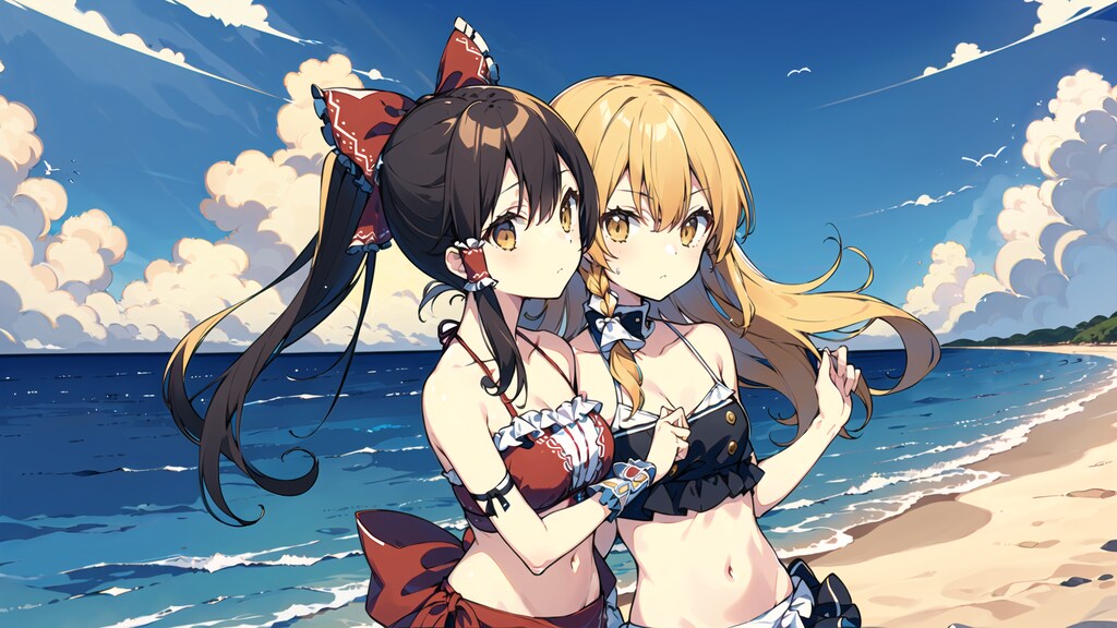 東方水着娘-博麗霊夢×霧雨魔理沙-2