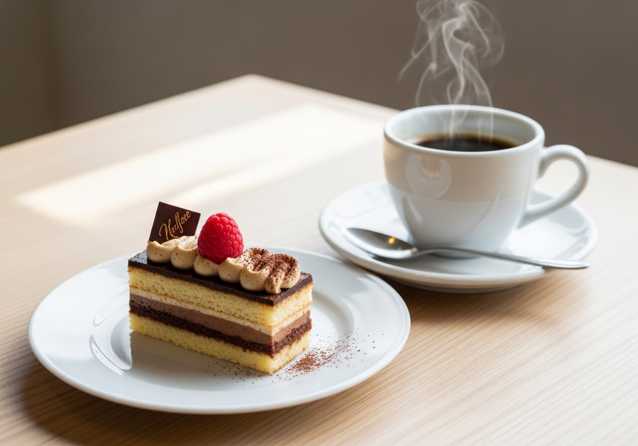 デザートのチョコレートケーキとエスプレッソ | の人気AIイラスト・グラビア