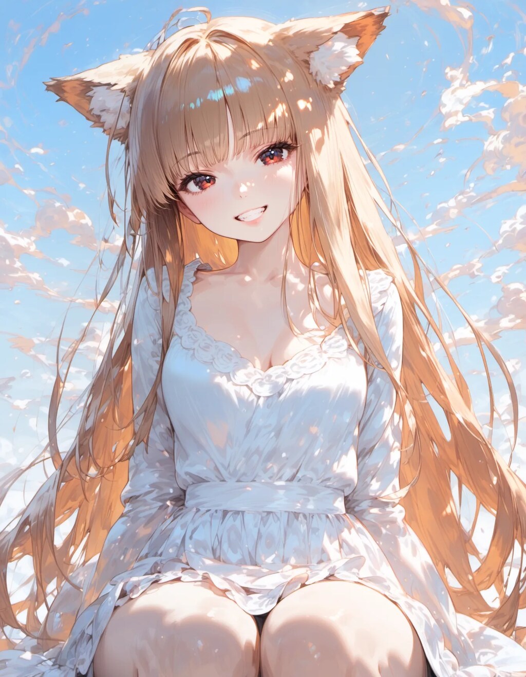 Fox-Girl Under a Cloudless Sky