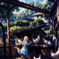 鶏好きな少女 3枚目