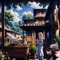 鶏好きな少女 4枚目