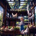 鶏好きな少女 2枚目