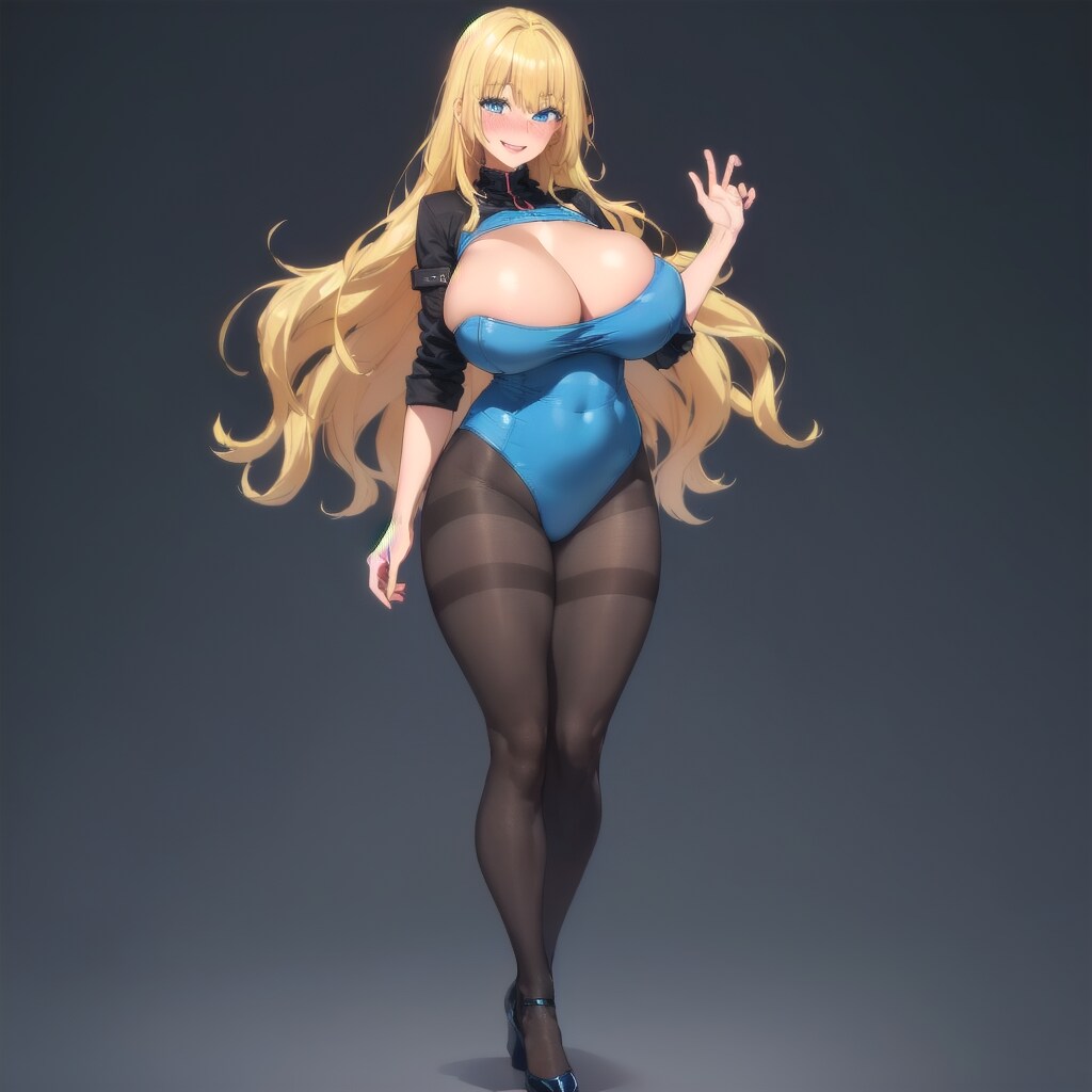 爆乳金髪ウエーブ＆全身タイツ（手が崩れたorz)