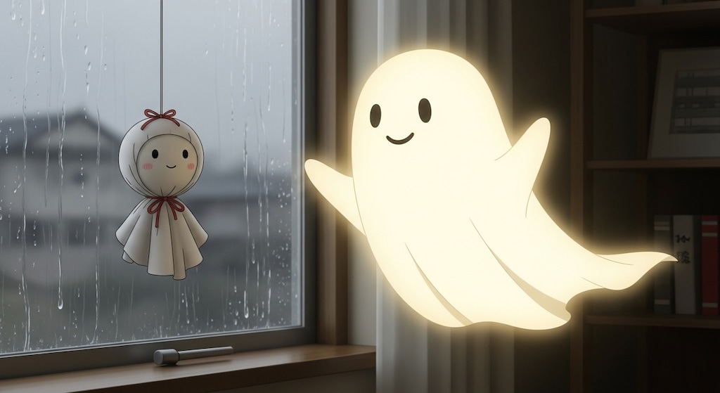 てるてる坊主とお化けさん