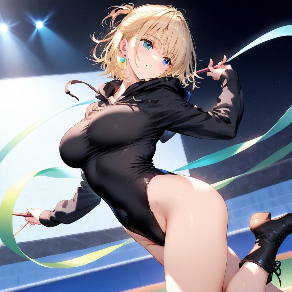 金髪ショート新体操美少女