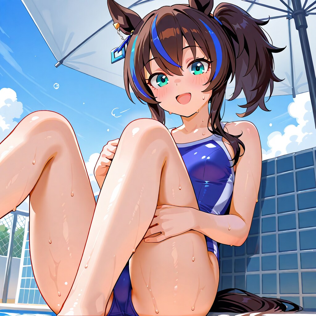 ダイタクヘリオスとプールサイド