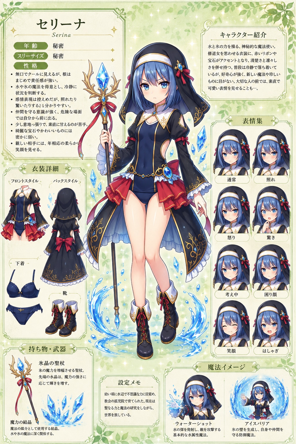 セリーナのキャラクターシート風 | の人気AIイラスト・グラビア