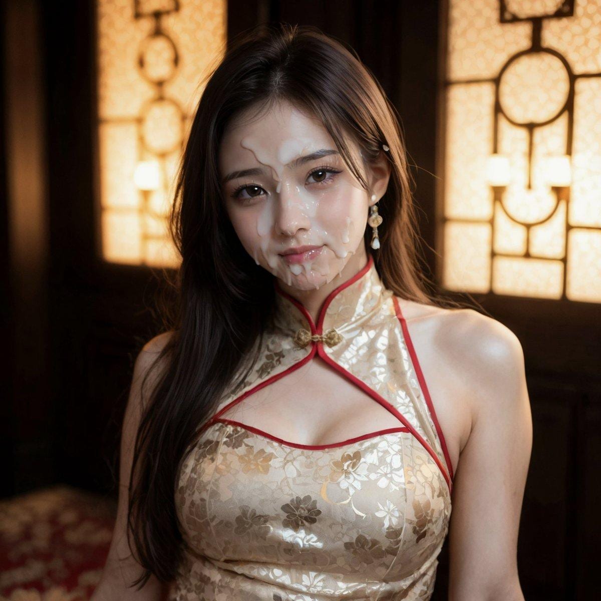 チャイナドレスぶっかけ