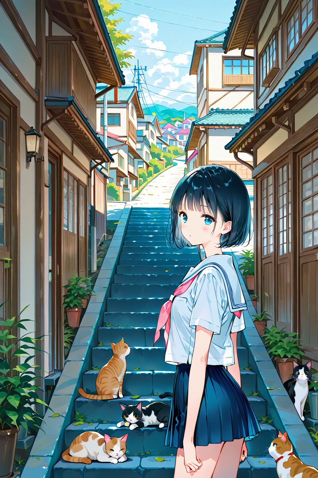 猫の細道(QILIN)(夏)(32) | の人気AIイラスト・グラビア